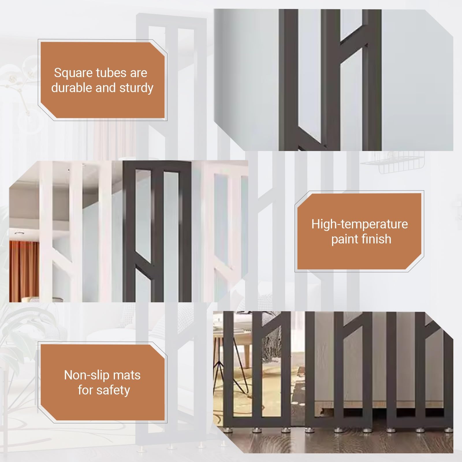 Lot de 3 séparateurs de pièce réglables – Panneaux de séparation du sol au plafond sans perçage pour une décoration d'intérieur élégante et une séparation polyvalente de l'espace