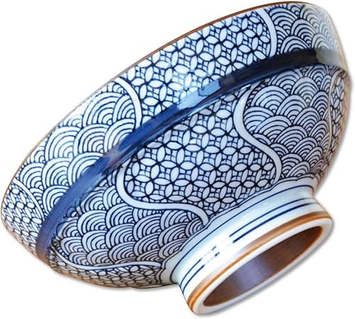 有田焼やきもの市場 Tazón de arroz japonés de 5.3 pulgadas de diámetro de cerámica Arita Imari hecho en Japón Porcelana Jimon-ori Grande