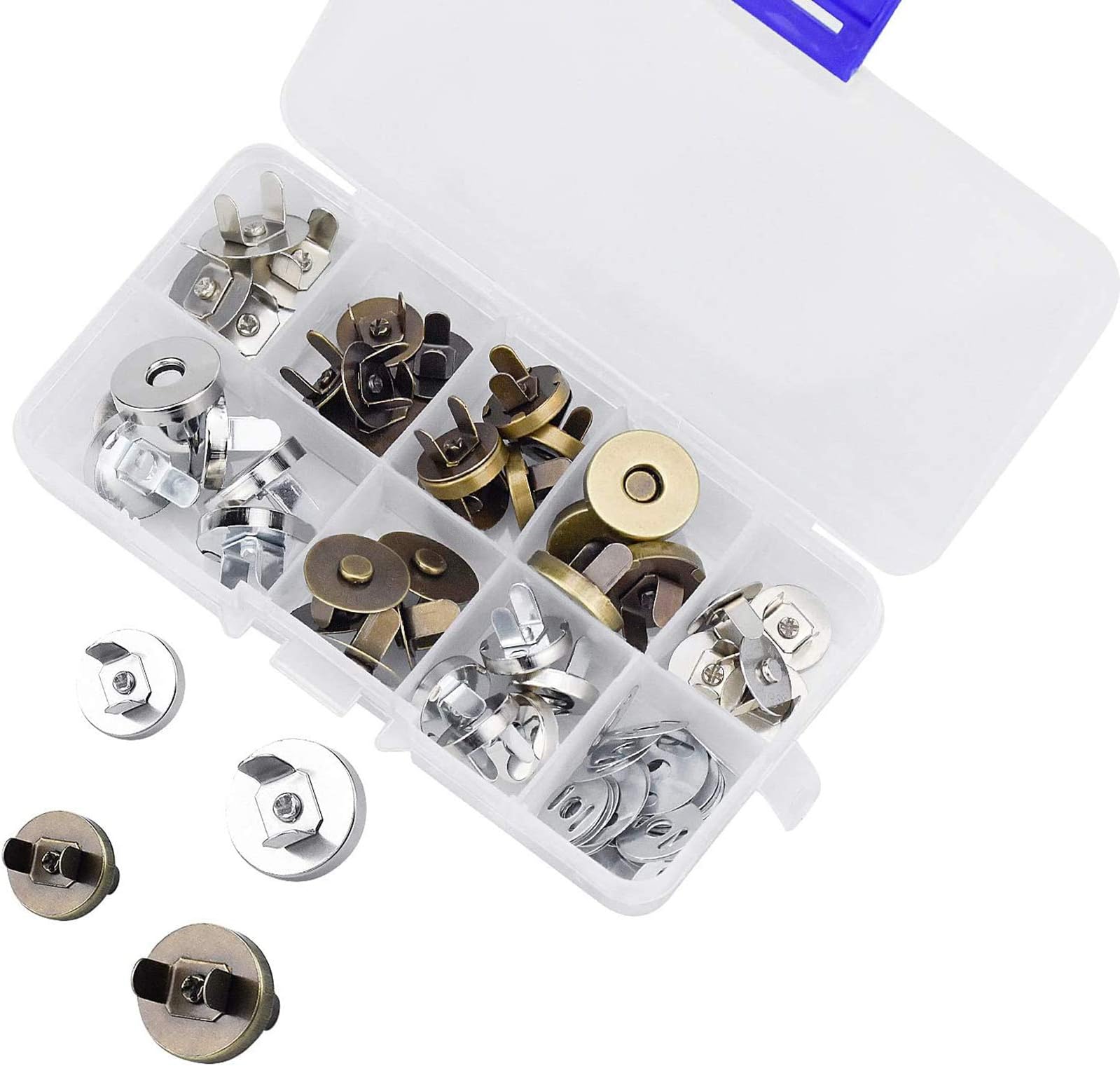 Sinofort Fermoir Magnétique Bouton 15mm/0.6in Boutons Magnétiques 20 Piecès Bouton Pression Aimanté Circulaire Pression Pour Sacs à Main Manteaux Vestes Coupe-Vent Portefeuilles Sac à Dos