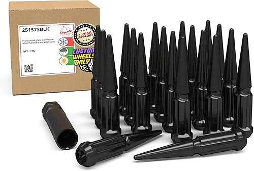 Miniatura 9 de Wheel Accessories Parts 20 tuercas de rosca de 0.472 in, 1.50, 12 x 1.50, estriado de metal sólido para camión de 4.40 pulgadas de largo, color