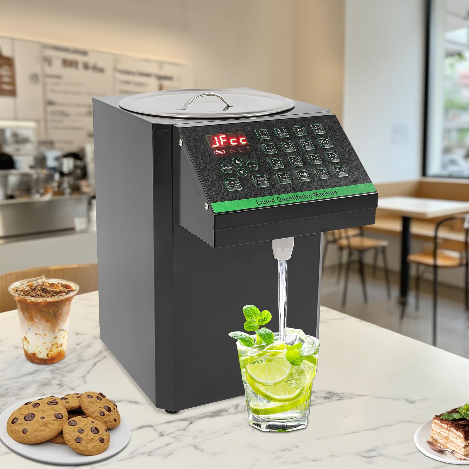 Fructose Quantitative Machine, 7.5L Bubble Tea Equipment, Automatischer Fruktosespender, Zuckersirupspender Bubble Tea Fructose Dispenser für Milch Tee Softdrink