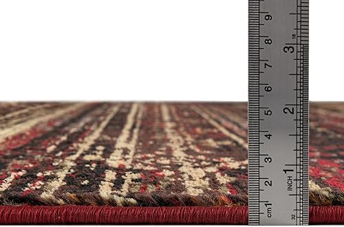 Miniatura 2 de Unique Loom Saturn Collection Alfombra de área - Relé (rectangular 4 pies 0 pulgadas x 6 pies 0 pulgadas, borgoñabeige)