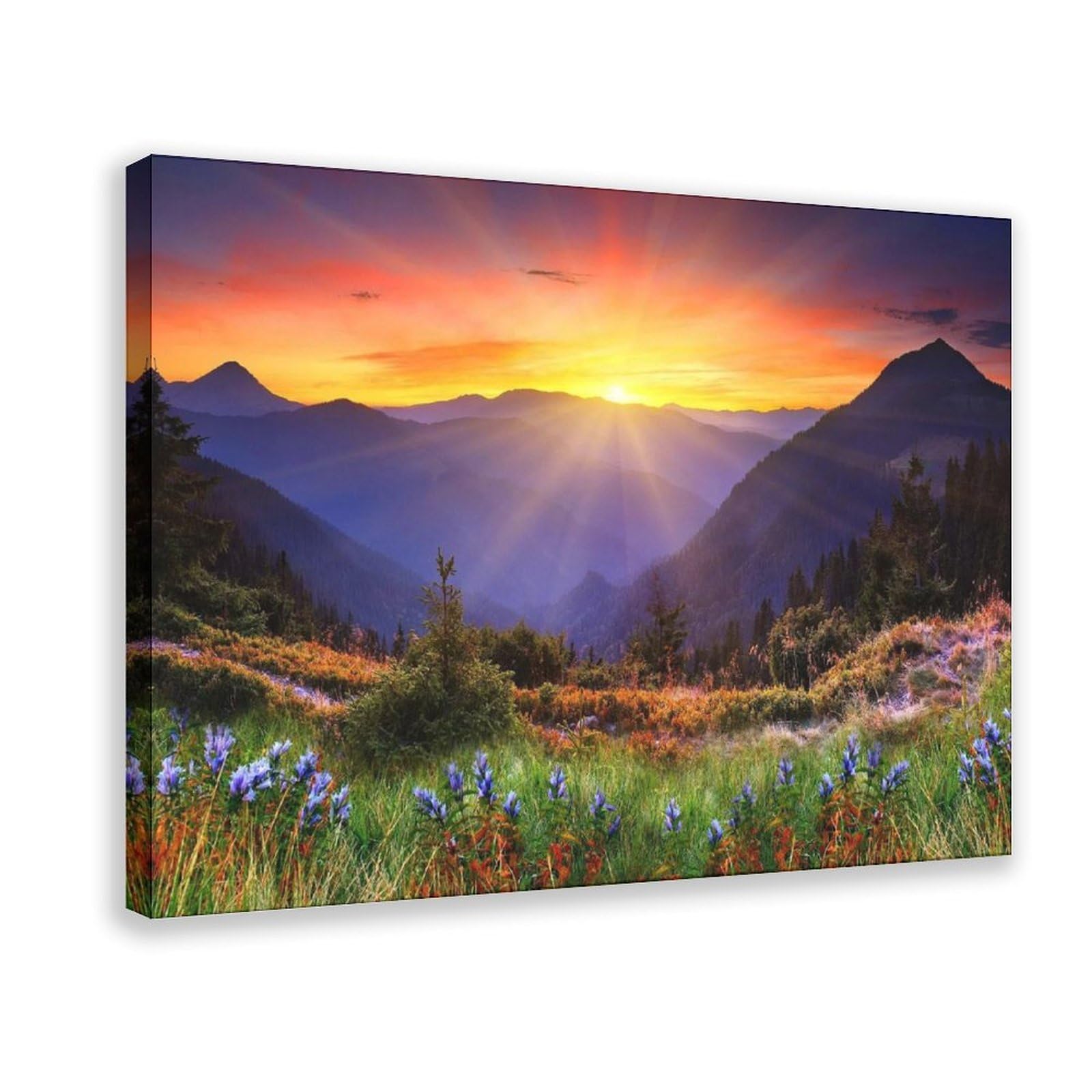 Bareronor Mountain View Poster Canvas Poster Bedroom Decor Landscape Office Room Decor Gift 16" L X 24" W