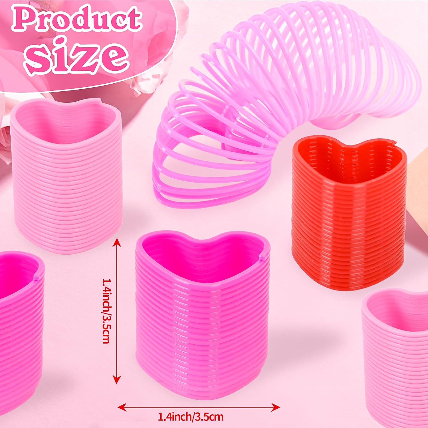 FOIMAS 30pcs Valentine's Day Party Favor Spring Coil Toy Heart Coil Spring Fidget Stress Toy for Valentine's Day Gift Exchange Classroom Game Prize