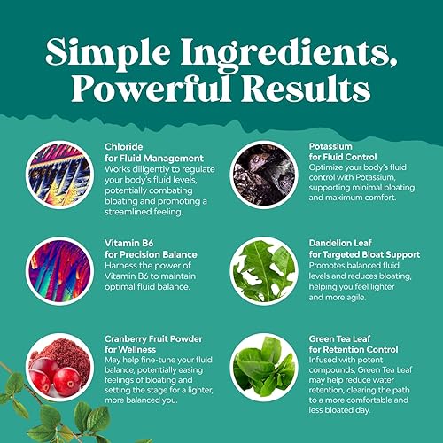 Miniatura 5 de Suplemento Water Away para la hinchazón rápida y el alivio de la hinchazón, píldoras diuréticas naturales puras que reducen la retención y la