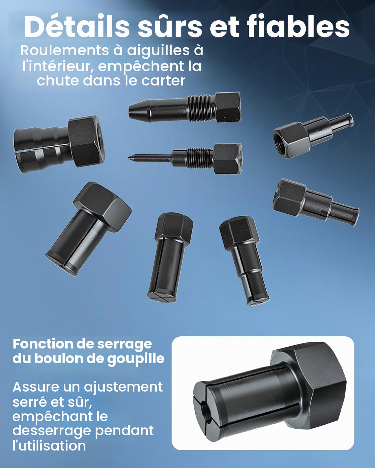 ATPEAM Extracteur de Roulement Moto 10 Pièces, Kit d’Extracteur de Roulement Intérieur Ø8–25mm avec Coffret, Outil de Démontage de Roue Moto