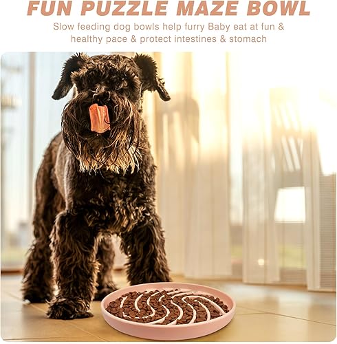 Miniatura 5 de Moogrou Tazón de silicona para perros de alimentación lenta ralentiza la alimentación para cachorros, perros pequeños, medianos y grandes, cuencos