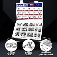 Vista 3 de Kit de 510 tornillos de cabeza hexagonal, arandelas de tornillos y arandelas, M4M5M6 304 de acero inoxidable 304 y arandela de resorte, kit surtido