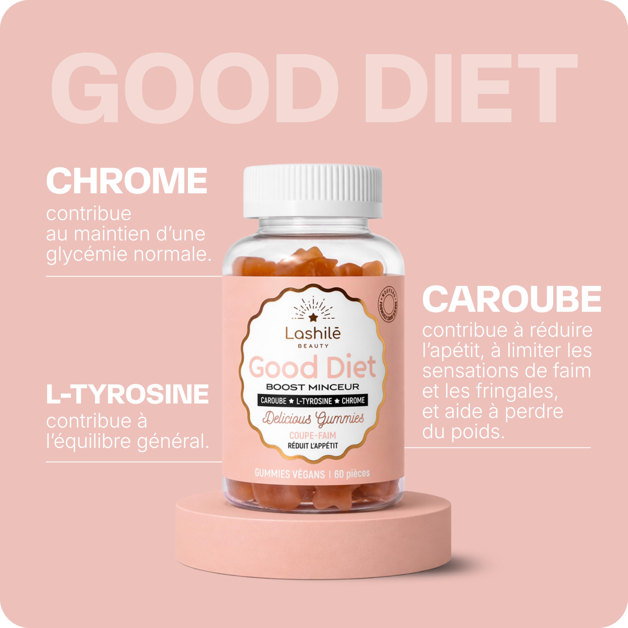 Lashilé Beauty Pack Minceur Gummies | Good Slim + Good Burn + Good Diet | N°1 Ventes Gummies Pharmacie | Brûle-Graisse, Perte de Poids, Coupe-Faim | Sans Sucres, Fabriqué en France | Lot de 3