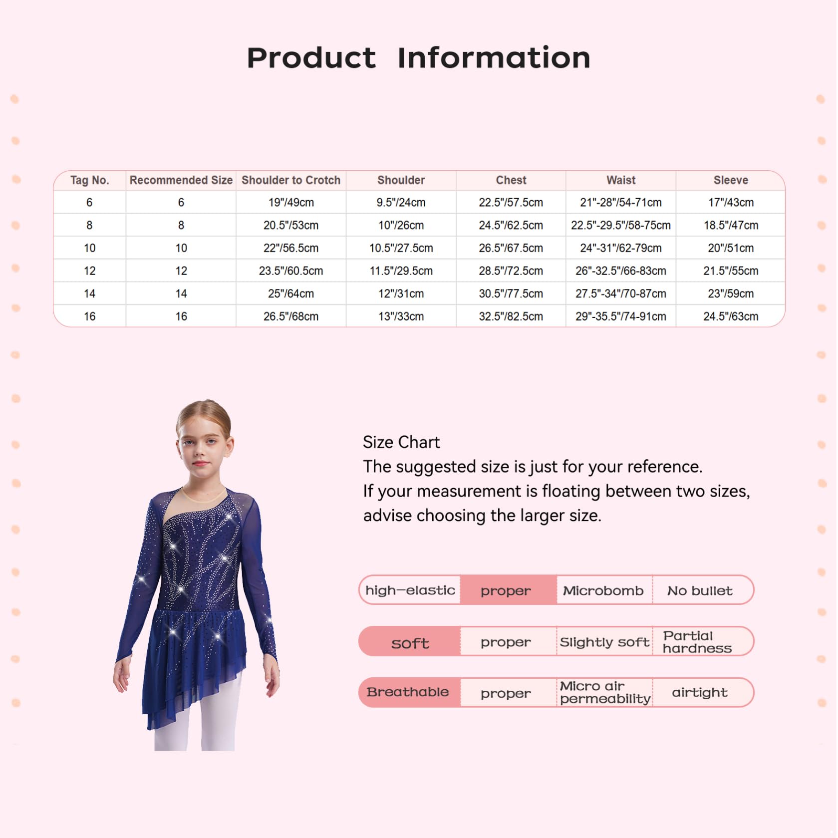 Sxiwei Fille Robe Patinage Artistique Asymétrique Strass Justaucorps Gymnastique Danse Spectacle Tenue Costume
