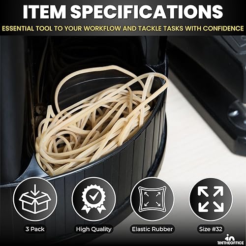 Miniatura 7 de 1InTheOffice Bandas de goma tamaño #32, banda de goma ancha, beige, 1 libra820 piezasbolsa (paquete de 3)