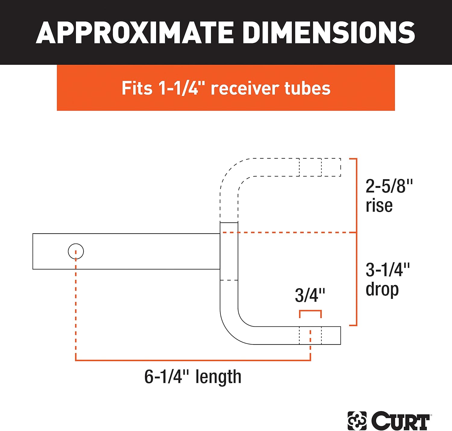 Curt 45017 Class II 1-1/4" Ball Mount