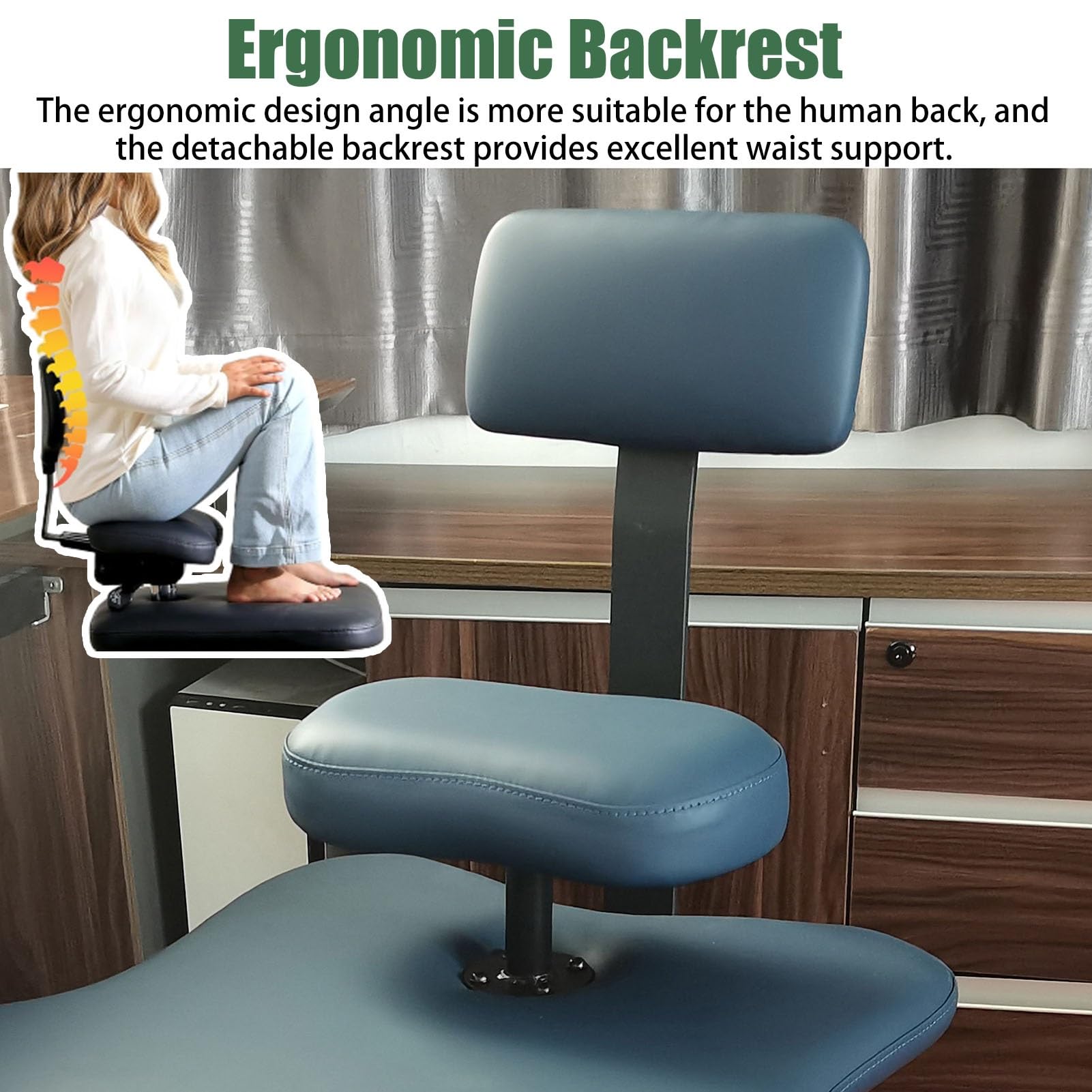 Ejoyous Sedia da Ufficio ergonomica,Ortopedica ergonomica Regolabile con Supporto per la Schiena