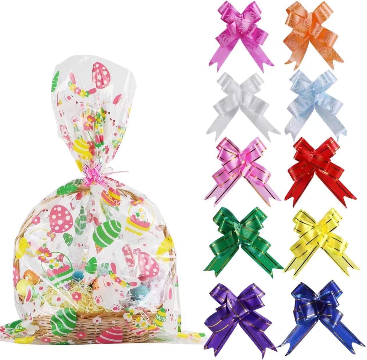 LOKIPA 10PCS Easter Basket Bags, Large Easter Basket