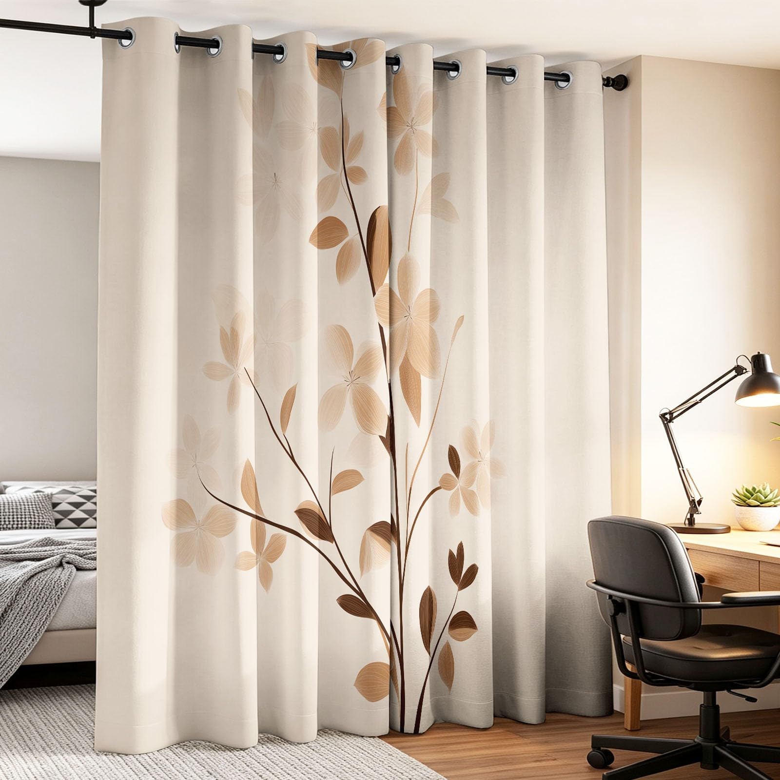 Juego de 2 cortinas escandinavas para niños, 200 x 140 cm, 100% opacas