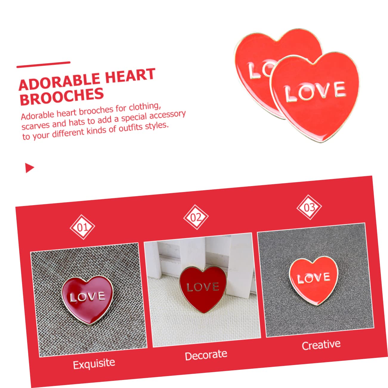 Amosfun 10stücke Teiliges Herzbroschen Für Frauen Emaille Anstecknadeln Für Kleidung Schals Und Hüte Valentinstag Geschenkidee Charmante Herzform Broschen Zum Dekorieren