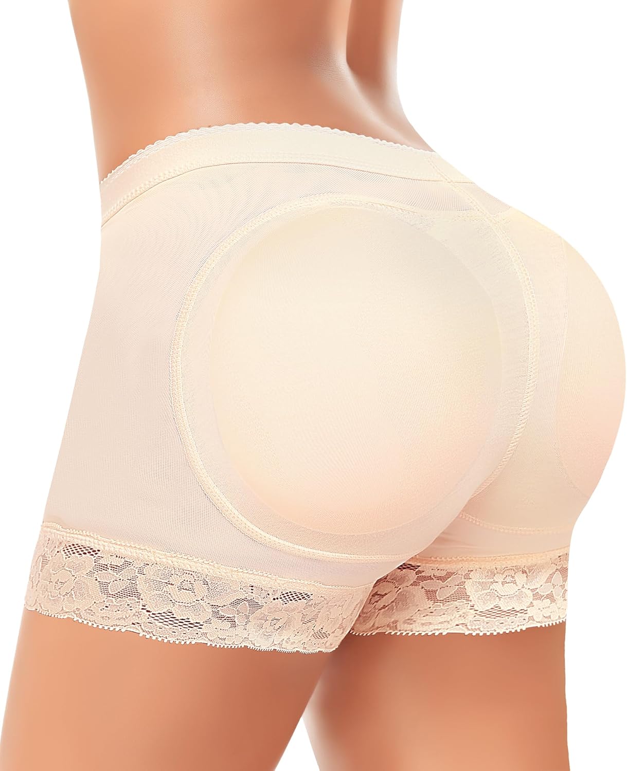 Padded Underwear for Women Butt Lifter Panties Booty Pads Butt Enhancer Lace Boyshorts Shapewear