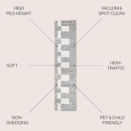 Miniatura 2 de JONATHAN Y MOH407A-210 Petra - Alfombra de pelo largo geométrico a rayas abstractas para interiores, estilo bohemio, contemporáneo, glamuroso, fácil