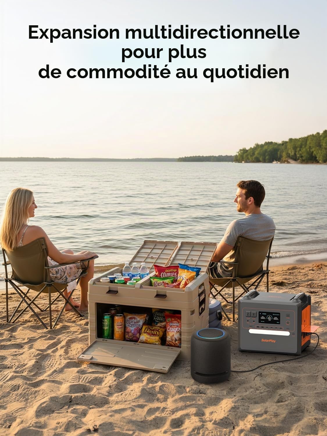 solarplay Boîte de rangement pliable 60L avec couvercle, Grande boîte pliable extra large avec cadre renforcé, Gain de place, se plie pour voiture, camping, maison et jardin (57,5 x 22 x 40,5 cm)