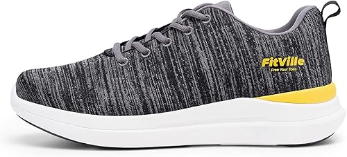 Miniatura 7 de FitVille Zapatos de caminar extra anchos para hombre, zapatillas cómodas con soporte de arco para fascitis plantar - ArchPower FlyWave