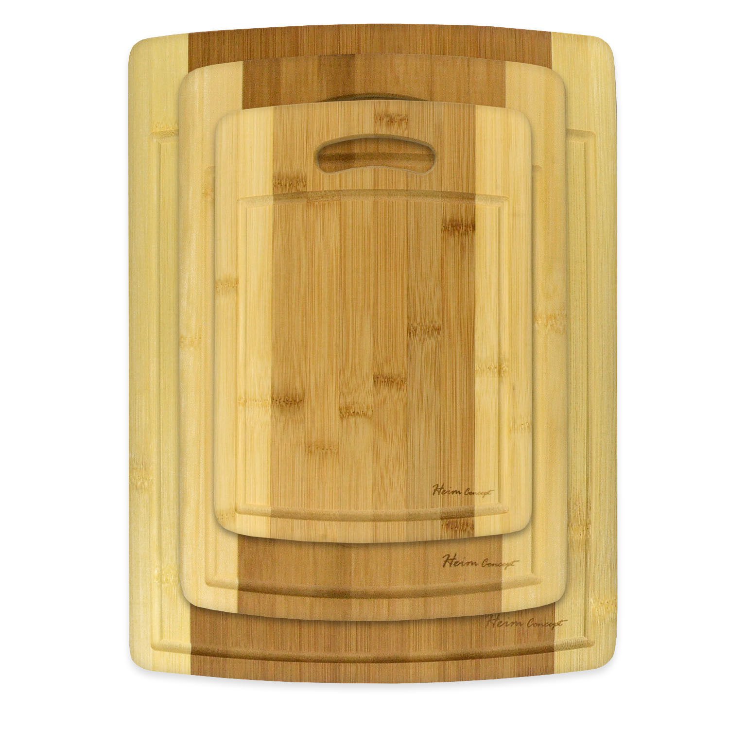 Organic Bamboo Cutting Board 3PC Set, Heim Concept Various Convenient Sizes Eco- Friendly Bamboo Premium Wood Chopping Board With Drip Groove by Heim Concept