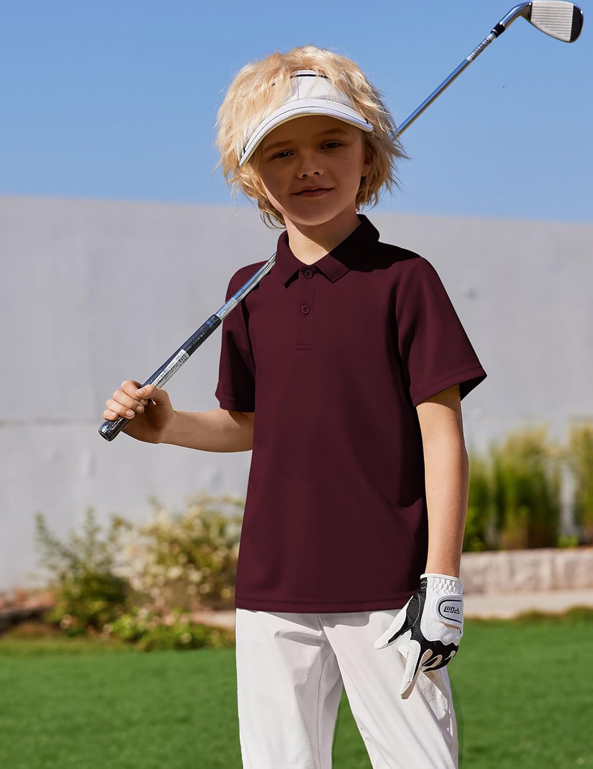 Arshiner Boys Performance Polo Shirt Golf Short Sleeve Active Casual Button Collared Shirt Size 4-13 Years - Image 2