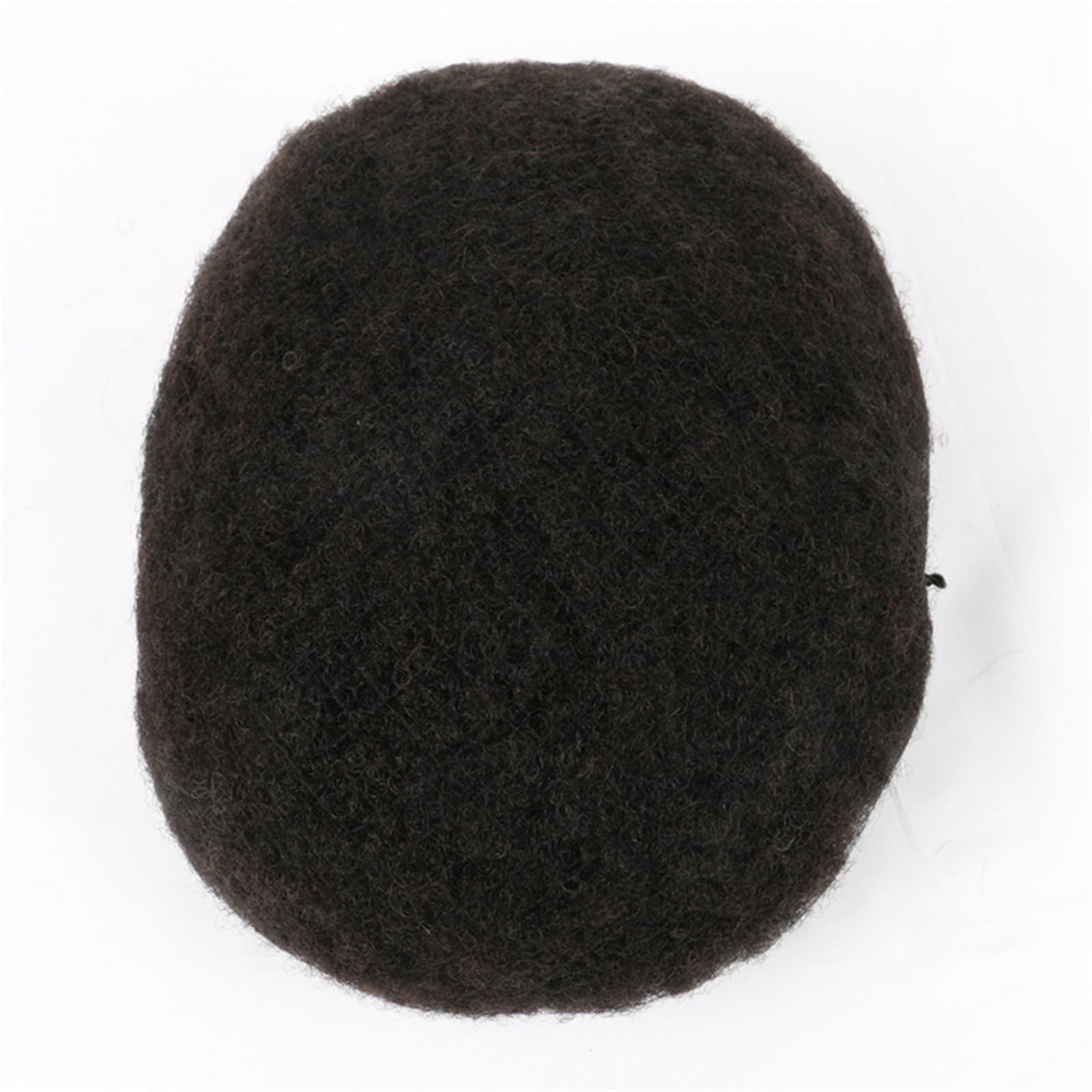 Tupet dla mężczyzn afro dla mężczyzn, pełna cienka skóra, na bazie poliuretanu, treska, peruki z prawdziwych włosów, 20 x 25,4 cm, męskie włosy, 6 mm, splątane kręcone włosy, zamiennik przedłużenia