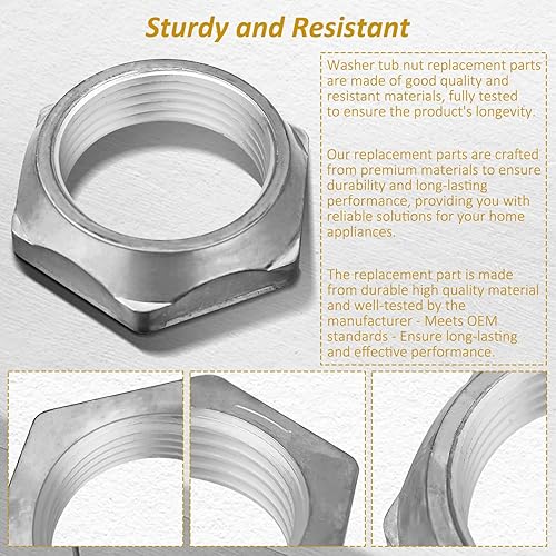 Miniatura 7 de HASMX WH2X1193 - Tuerca de recambio para lavadoras Hotpoint GE sustituye a los números de pieza 279131, AH271505, EA271505, PS271505, WH02X1193,