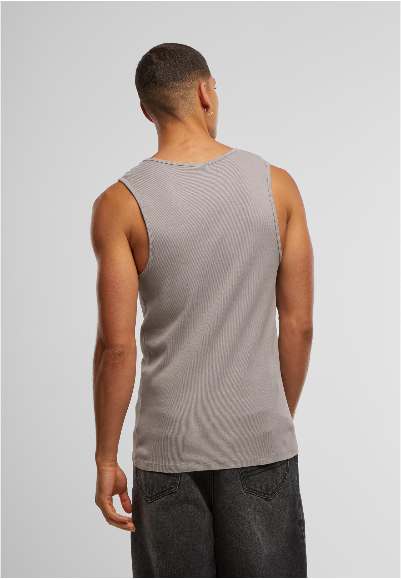Urban Classics Męski T-Shirt Washed Rib Tanktop, prążkowany tank top dla mężczyzn, sprany sportowy tank top, rozmiary S - 5XL, steelgrey, 3XL