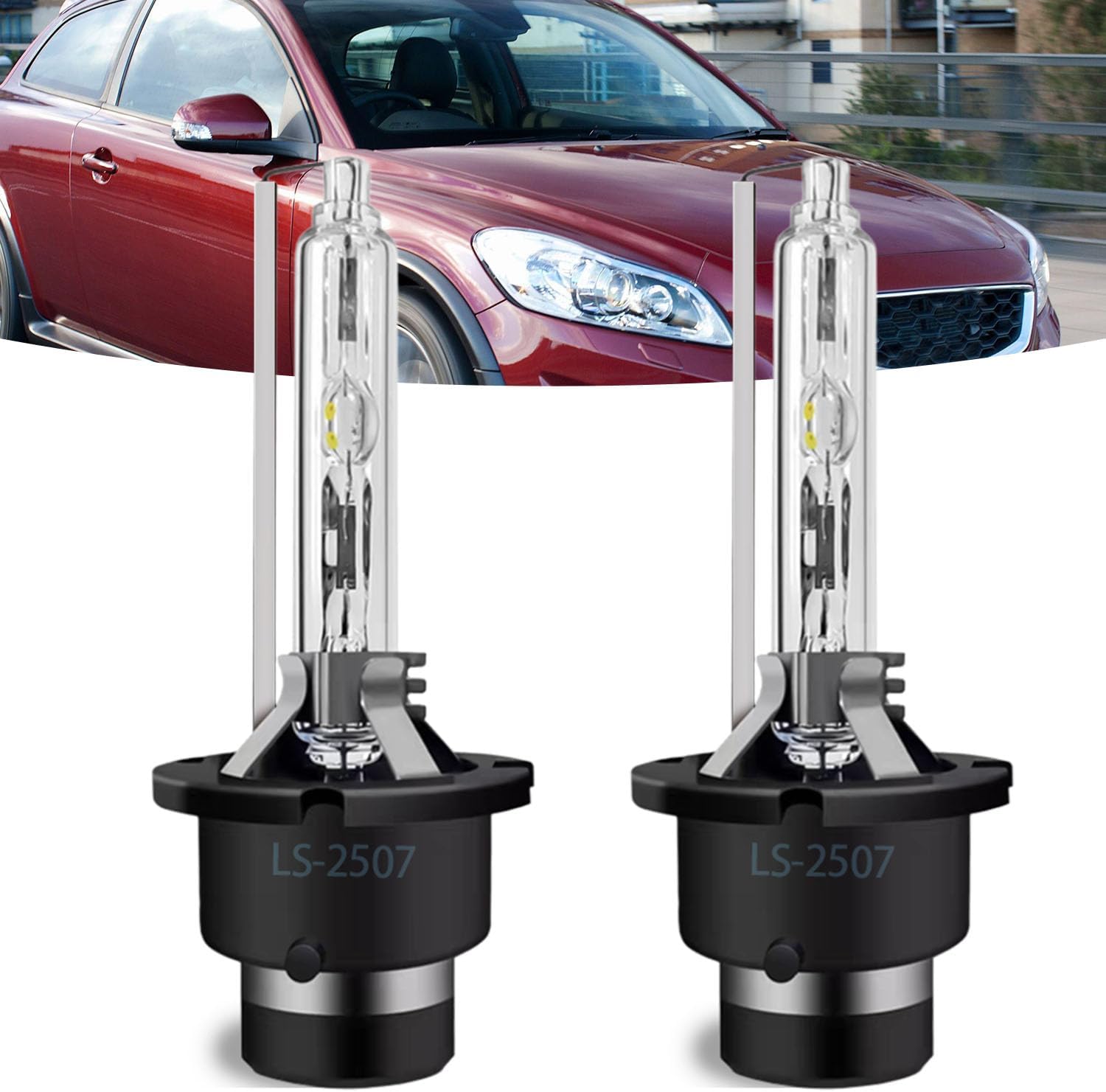 Headlights Fit for Volvo C30 C70 2011-2013 Xenon Headlight Bulbs, D2S HID Xenon Low Beams, Bright Front Lights,Plug And Play,Pack of 2