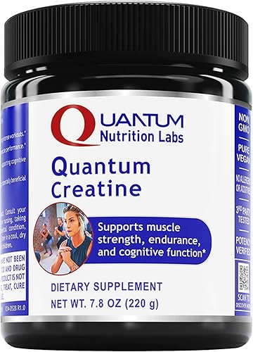 Quantum Nutrition Labs Quantum Creatina - Monohidrato de creatina en polvo, creatina en polvo para hombres, mujeres, vegetarianos, fórmula vegana