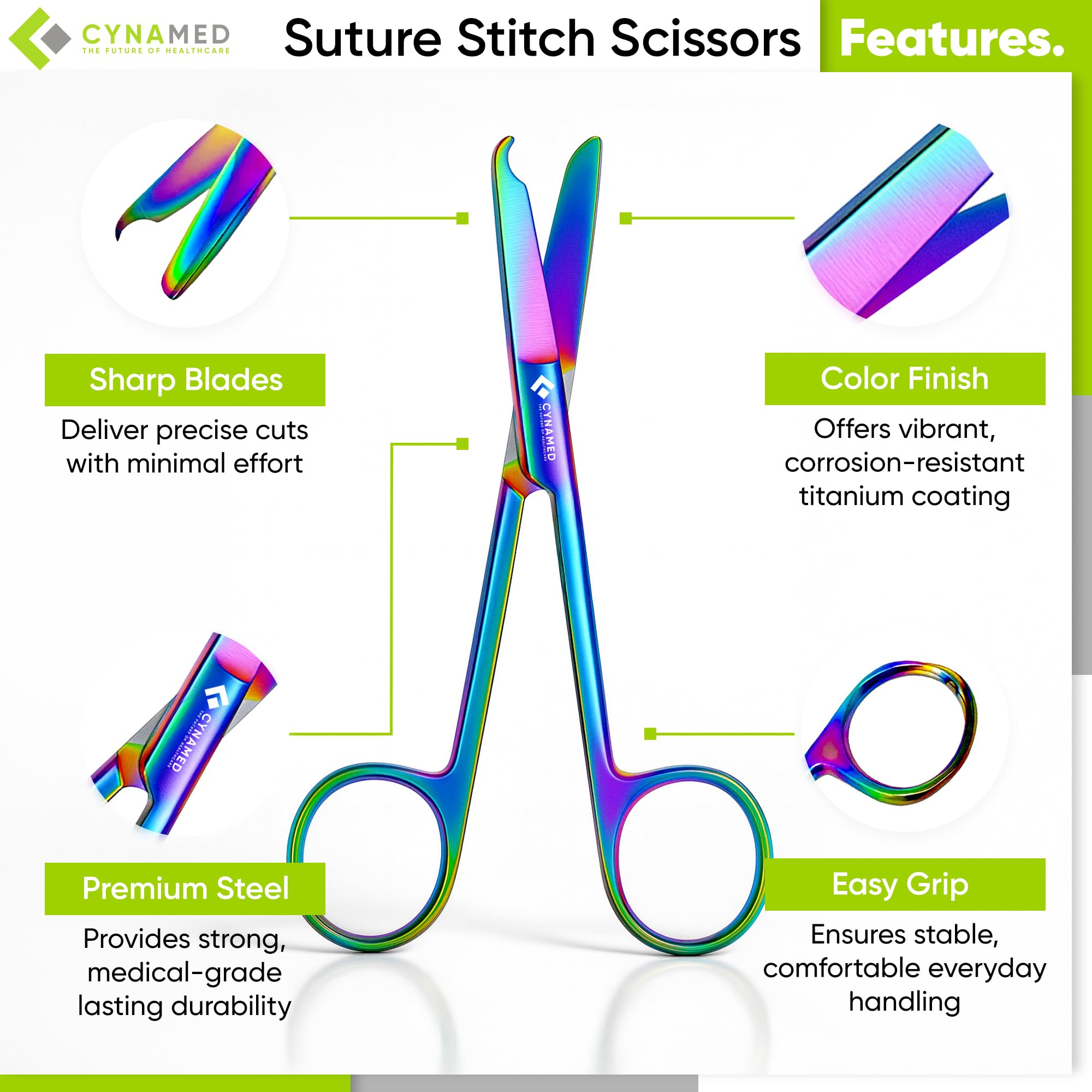 CynaMed Hemostat & Scissors Set - Multicolor Titanium -6 CynaMed Hemostat & Scissors Set - Multicolor Titanium -6