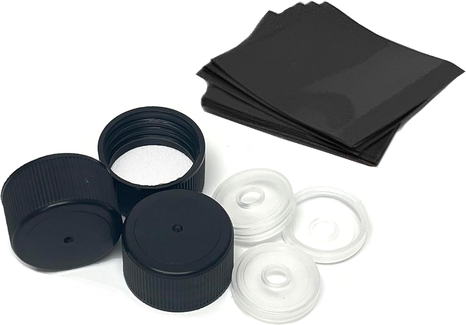 nicebottles Screw Caps (Black, Pack 36: Caps, Reducers, Shrink Bands)