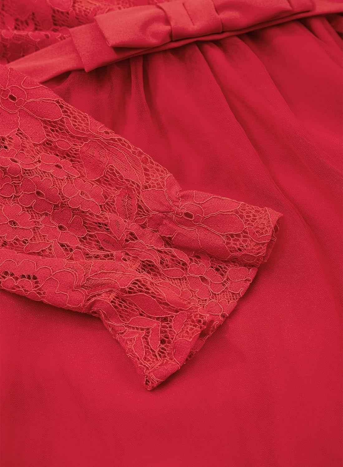 blibean Girls Flower Dresses Fall Lace Tulle Party Dress Size 6-15 Years - Image 8