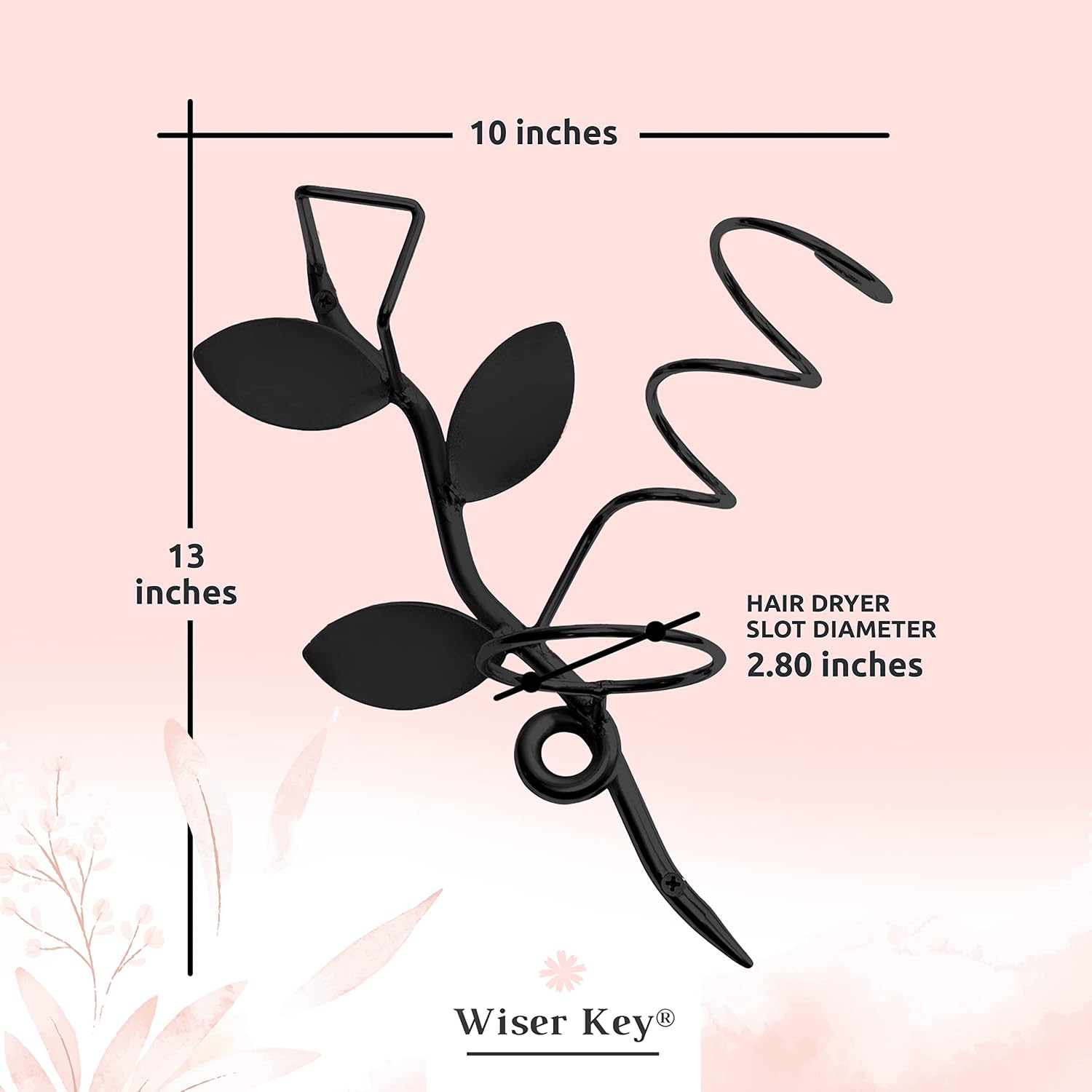 Wall Mount Hair Tool Organizer | Elegant Curling Iron Holder for Hair Dryer, Curling Iron & Hair Straightener | Flower Design Hair Dryer Holder for Bathroom, Bedroom, Salon Wall Decor - Easy to Mount