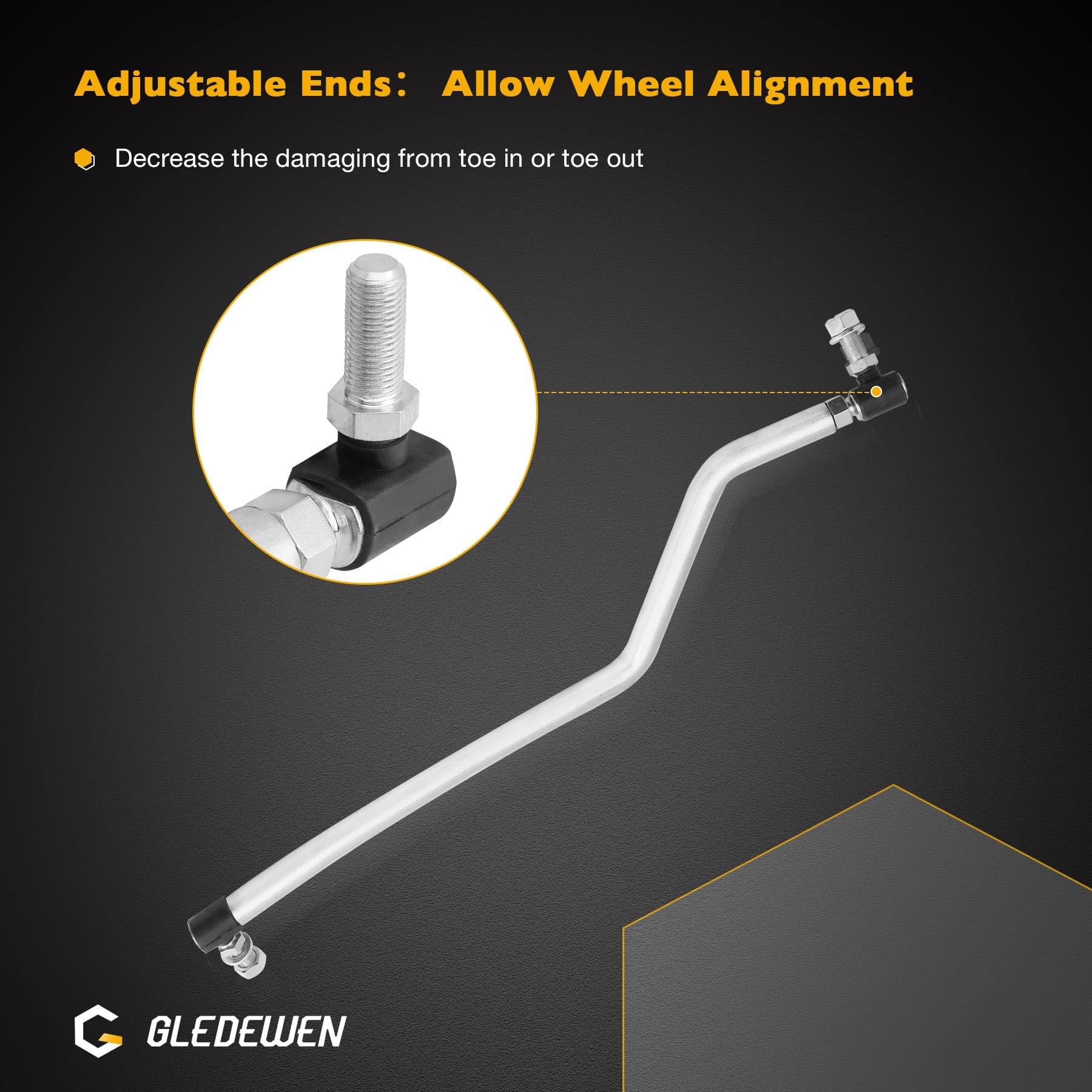 Gledewen Juego de eslabones de arrastre de dirección ajustables izquierda/derecha para 436884 y 436885, compatible con Husqvarna Craftsman AYP Poulan Pro Jonsered cortacésped reemplazo # 532436884
