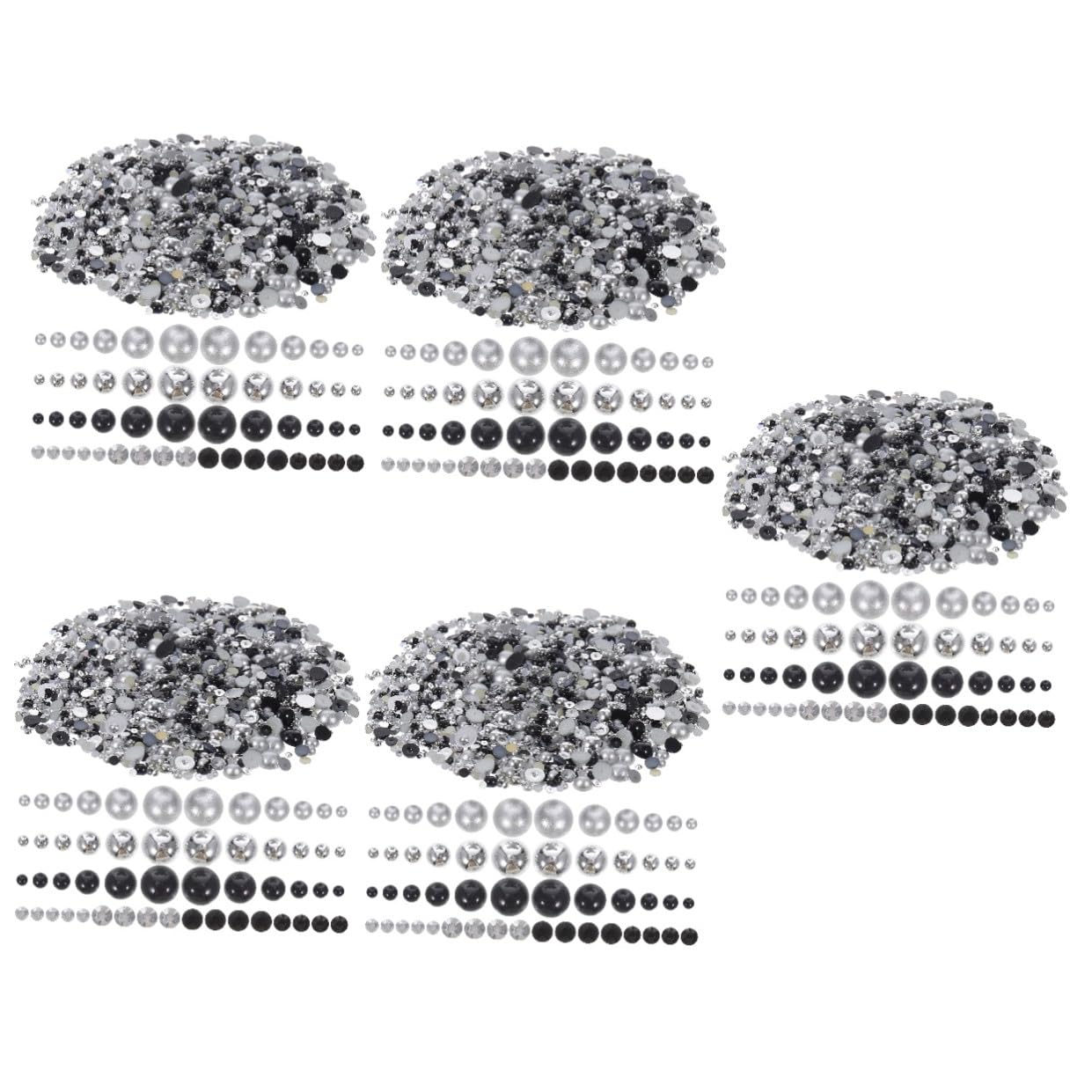 5 Pezzi Adesivi Unghie Resistenti Decorazioni per Unghie con Resinose e Strass per Nail Art Te Accessori Manicure Facili da Applicare per Domestico e Salone