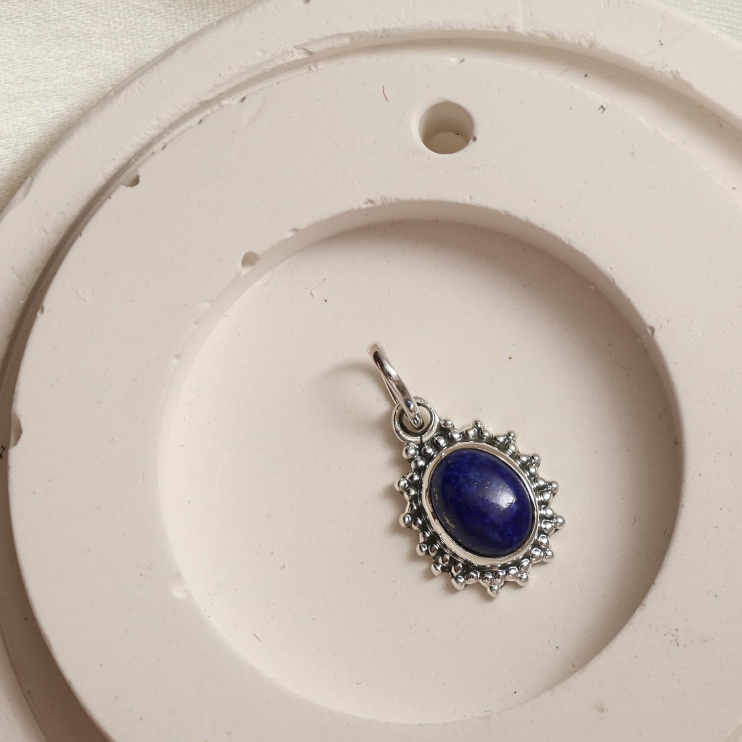 Genuine 10 x 8 mm Gemstone Oval Oxidised Sterling Silver Pendant Western Jewelry Gemstone Pendant Fashion Jewelry For Women - Image 8