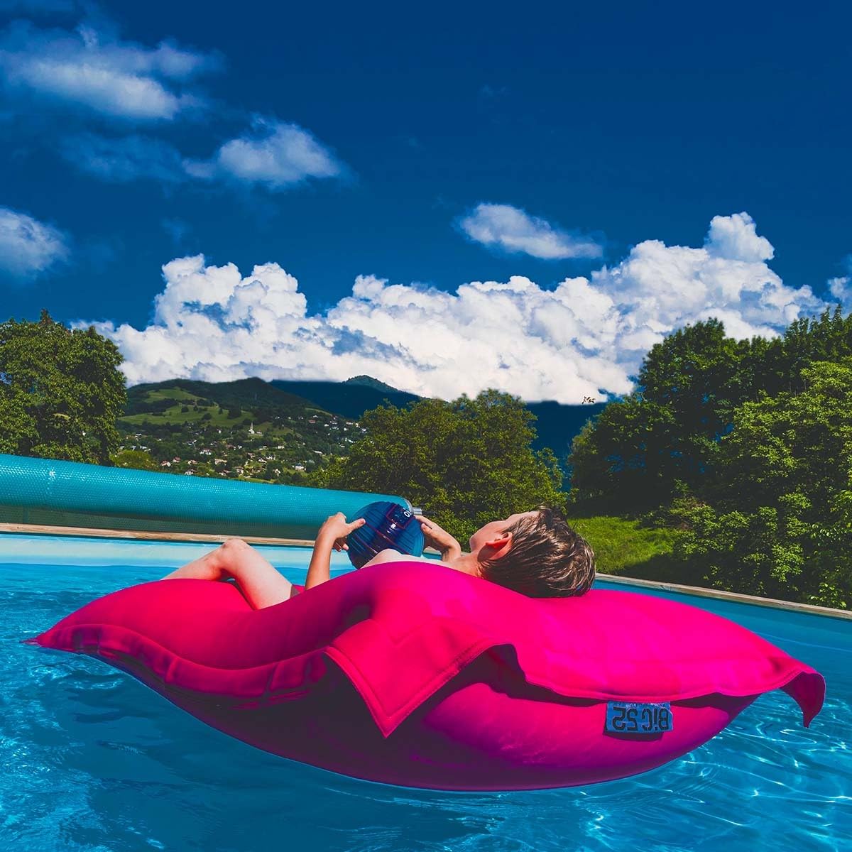 LIVEDECO - Housse Vide Pouf Géant XXL, Flottant pour Piscine, Rose Pool BiG52