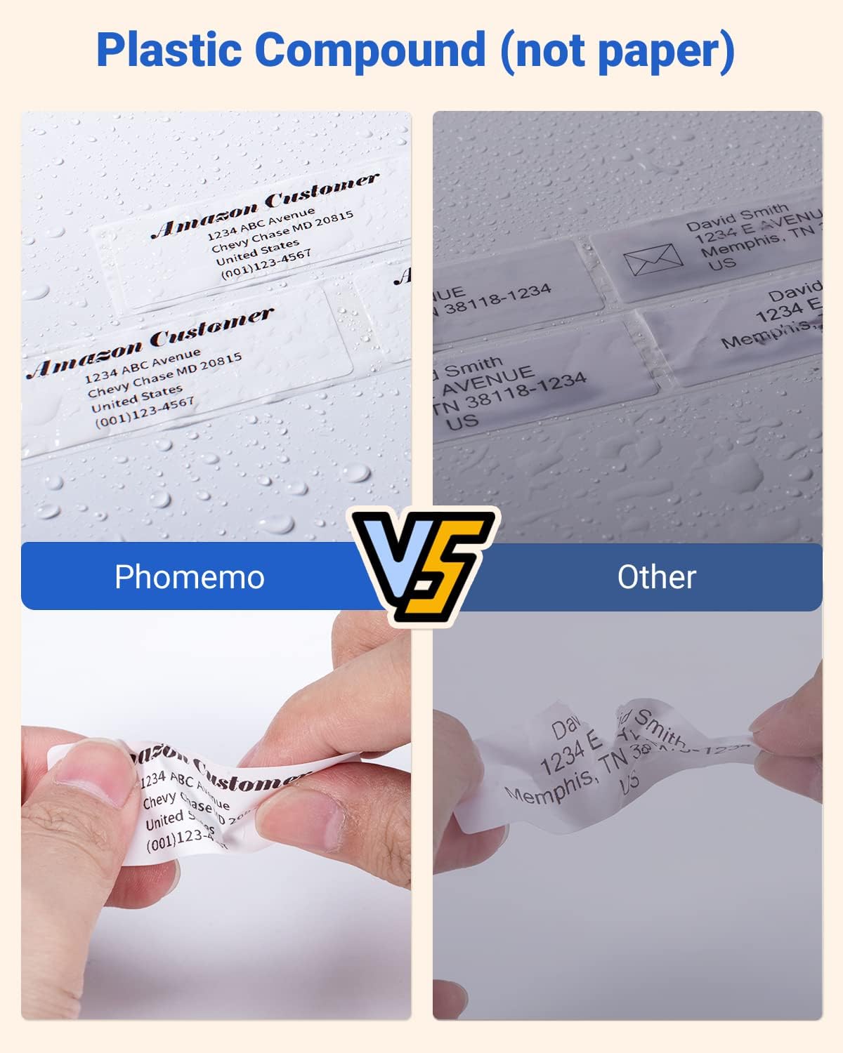 Phomemo Address Labels for M-Series Label Makers, Thermal Mailing Stickers, Easy to Peel Off. White, 1" x 2-5/8", 130 Per Roll, 3 Rolls - Image 3