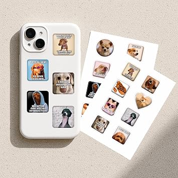 16Pcs Epoxy 3D Dog Meme Stickers for Phone Case - Funny Dog Gifts - Pet Meme Party Supplies - Stickers for Phone