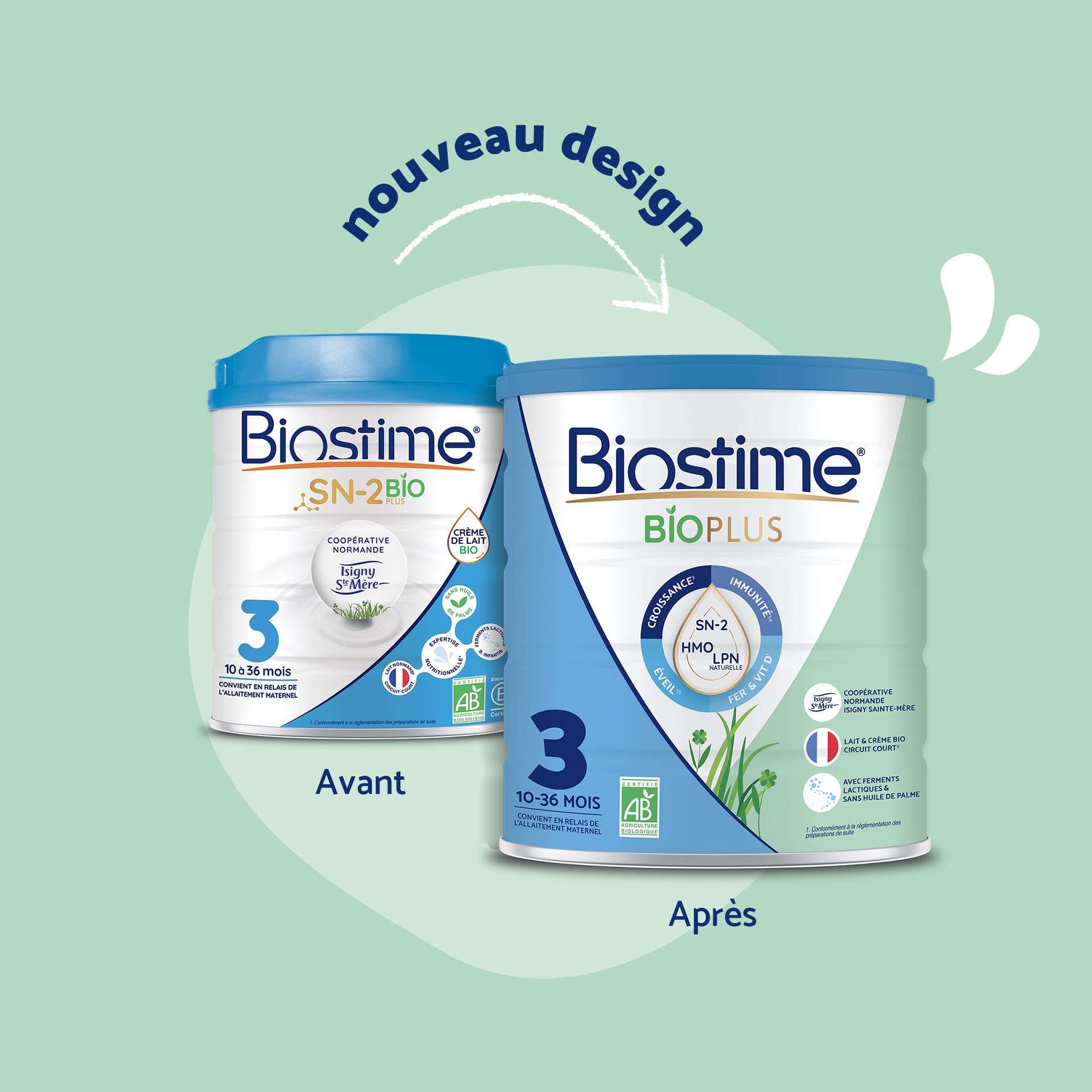 Biostime SN-2 Bio Plus Laits Infantiles Bio 3ème âge en poudre de 10 à 36 Mois 800 G - Lot De 3