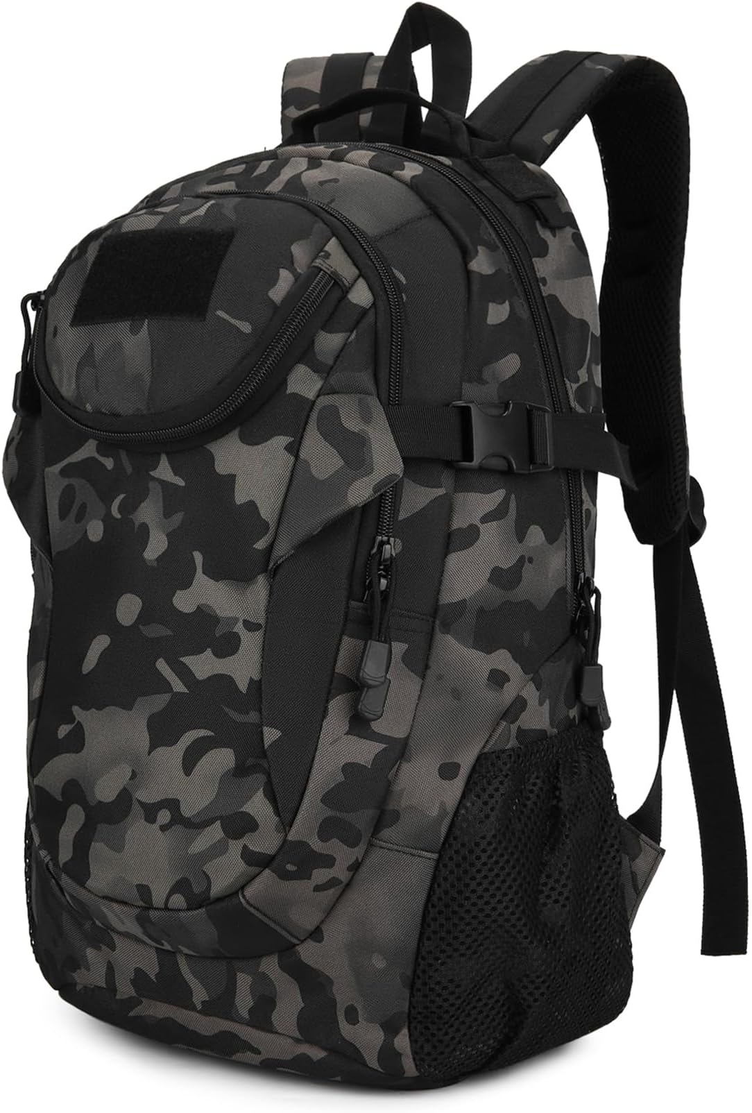 25L Backpack Tactical Rucksack Molle Hiking Army Daypack Rucking Rucksacks Military School Laptop Daysack for Traveling Cycling Hunting Trekking Camping Work Motorcycle Camouflage Black