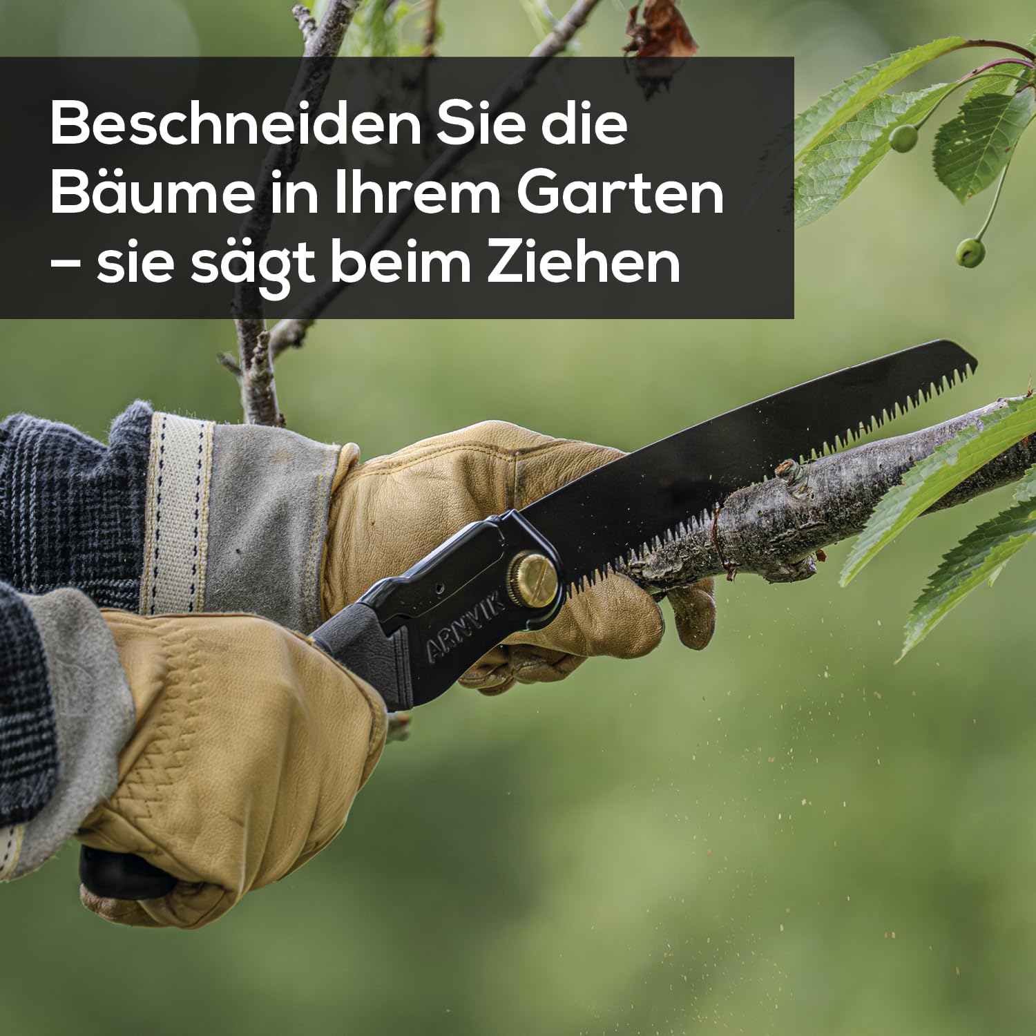 Nordic Astsäge für Gartenarbeit & Klappsäge Outdoor Bushcraft – Arnvik – 8 Zähne pro 2,5 cm – 21 cm Gehärtetes SK5-Stahlblatt – Handsäge Holz für Bäume in Ihrem Garten oder Brennholz beim Camping