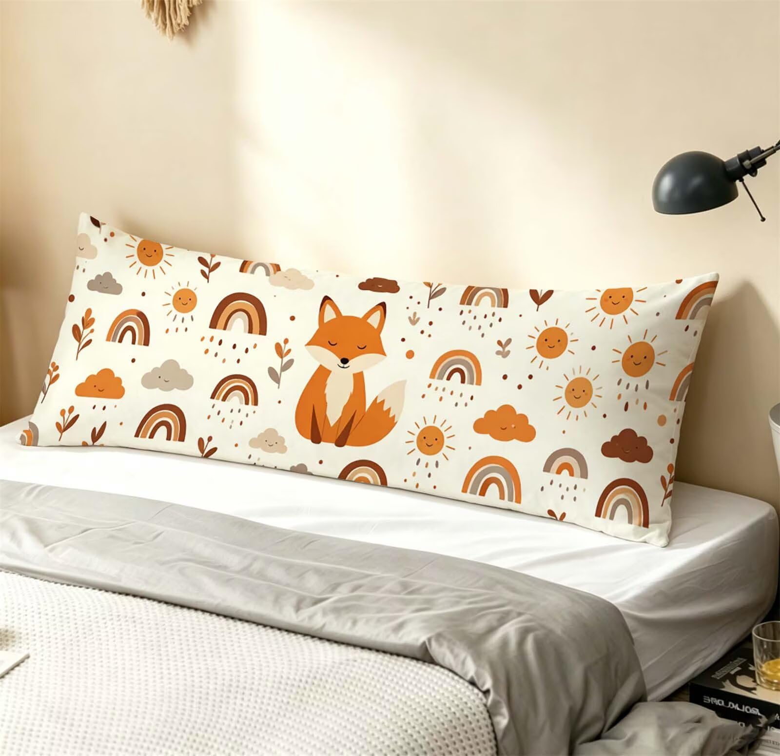 Fodera Cuscino 50 x 150 cm, Fox-1 Velluto Cuscini per Divano Letto, | con Invisibile Cerniera, Morbida e Traspirante, per biancheria da letto, divano, hotel, chi dorme sul fianco nordico j-225