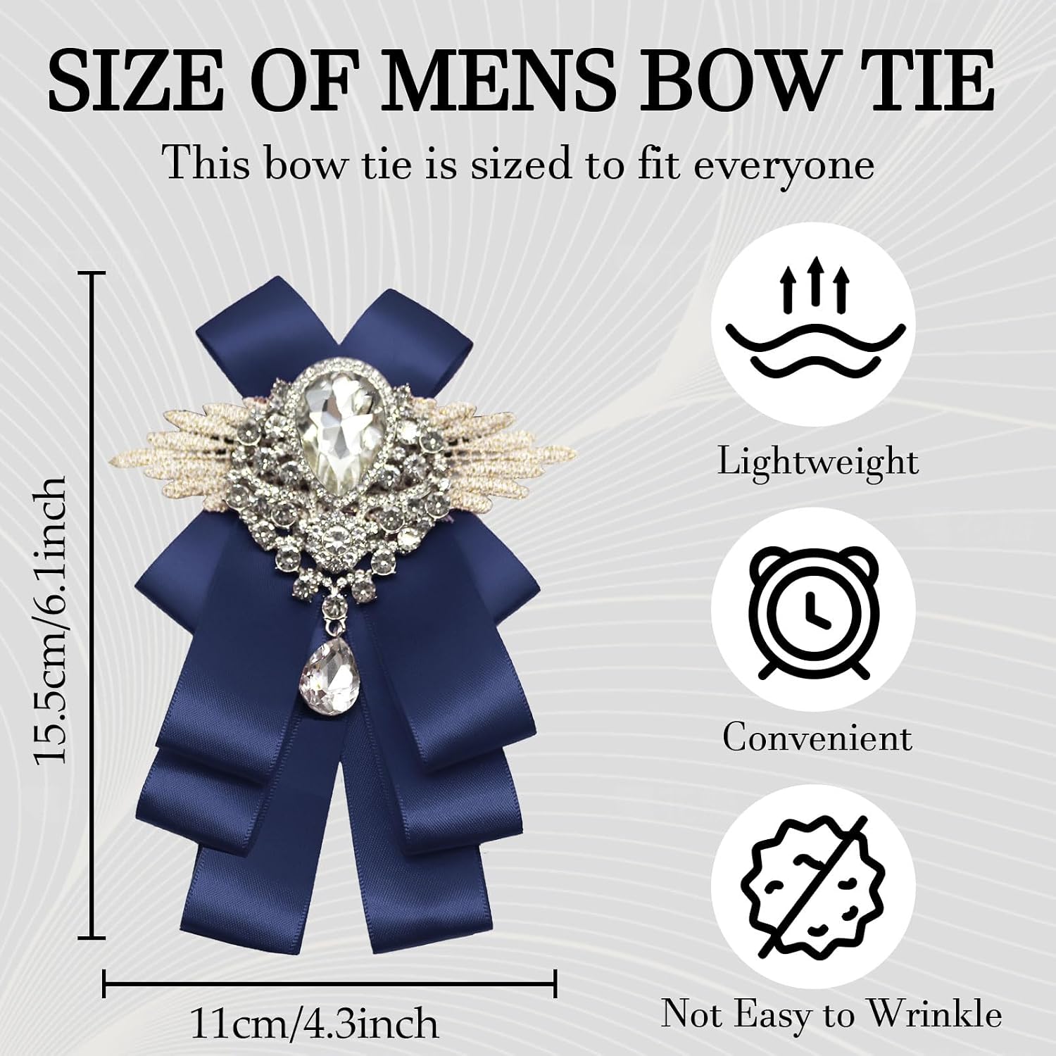 Sparkling Bow Ties for Men Women Pre-Tied Crystal Bowties Men Satin Rhinestone Bowtie for Parties Weddings Proms