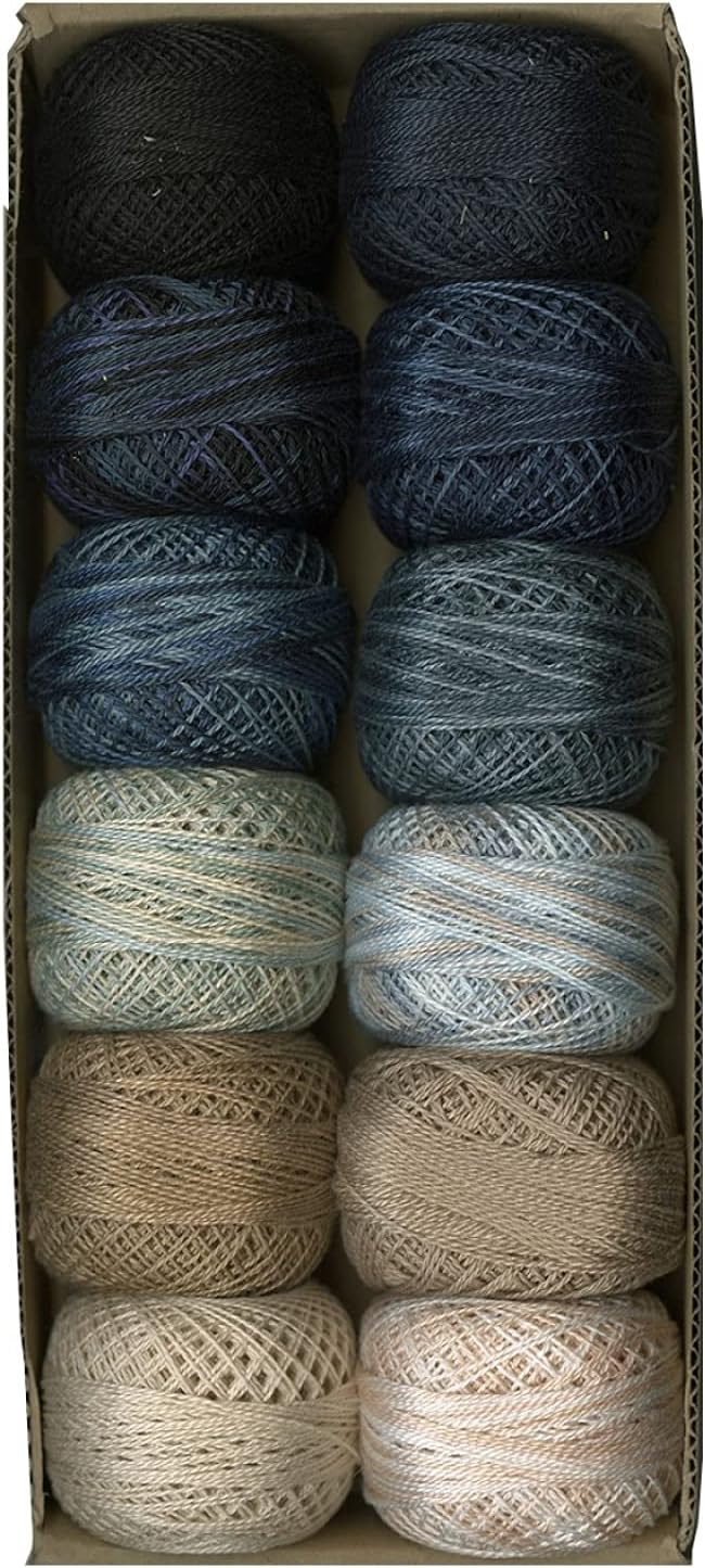 Snowman Gatherings by Primitive Gatherings, Valdani Perle Cotton Collection set (Size 12)