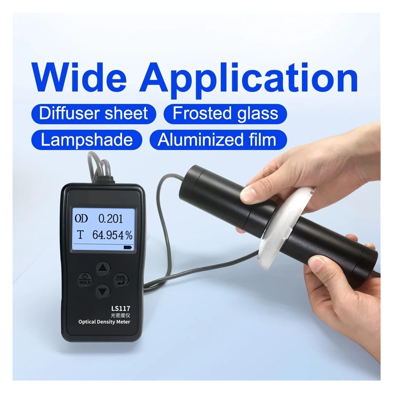 LS117 Optisches Dichtemessgerät 380 nm–760 nm for Transmissions-OD-Tests Einfache Bedienung | Aluminiumbeschichtete Folie, durchscheinende, undurchsichtige, mattierte Materialien