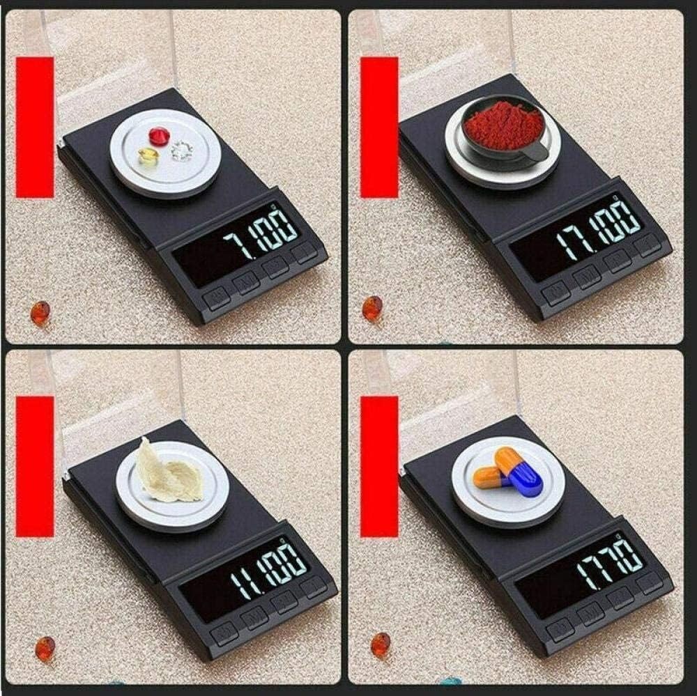 Balanzas electrónicas de Cocina Báscula electrónica báscula de joyería Digital 100G báscula electrónica USB de Alta precisión Mini báscula de joyería Balanzas Digitales portátiles(50g/0.001g)