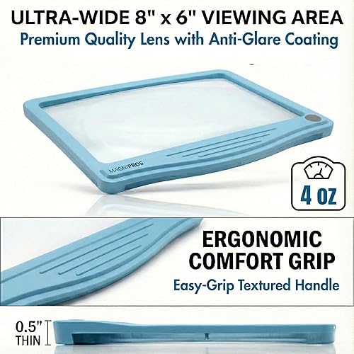 Miniatura 5 de MagniPros Lupa de página LED ultra brillante recargable 5X con lente antirreflejos y 3 modos de luz de color, alivia la fatiga ocular, ideal